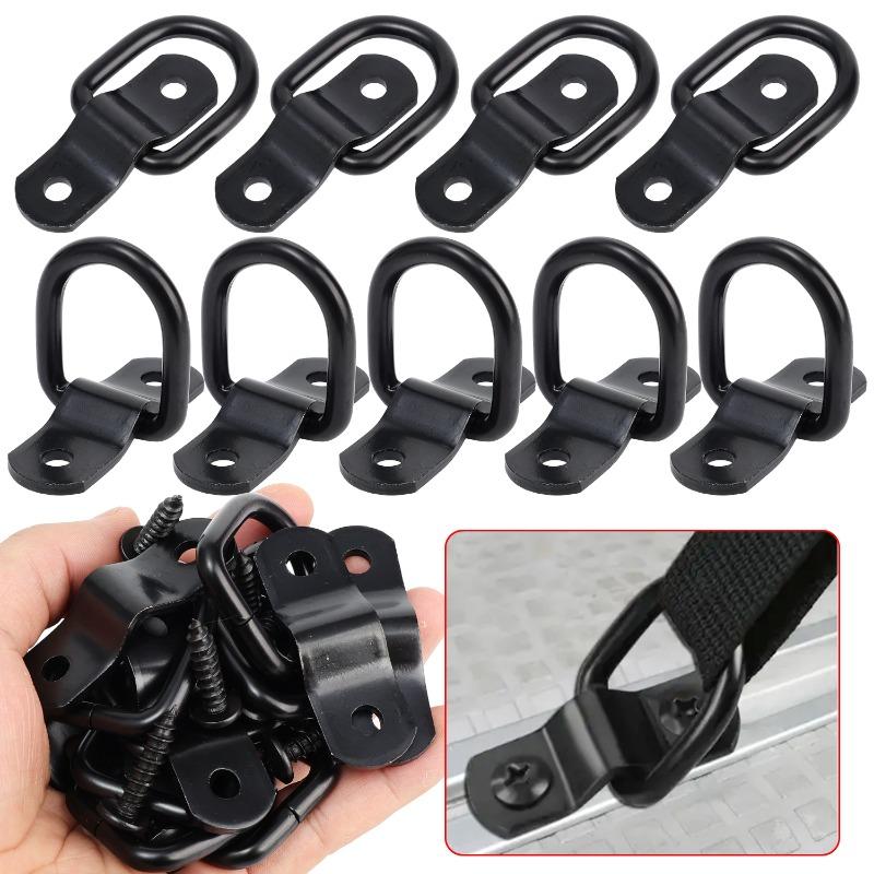 Stainless Steel D-Ring Car Pull Ring Hooks Car Pickup Truck Anchor Pull Rings Floor Trunk Rope Tie Down Rings for Trailers RVs