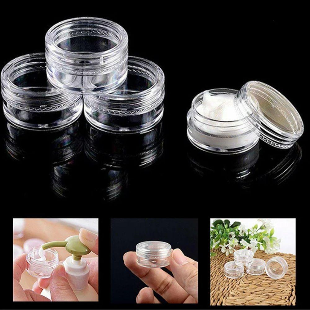 Mini Cream Jar Transparent Empty Bottle Lip Balm Container Cosmetic Bottles  For Nail Arts