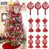 6pcs Christmas Lollipop Candy Cane Pendant Xmas Tree Hanging Ball Ornaments Christmas Decorations for Home 2024 New Year Gift