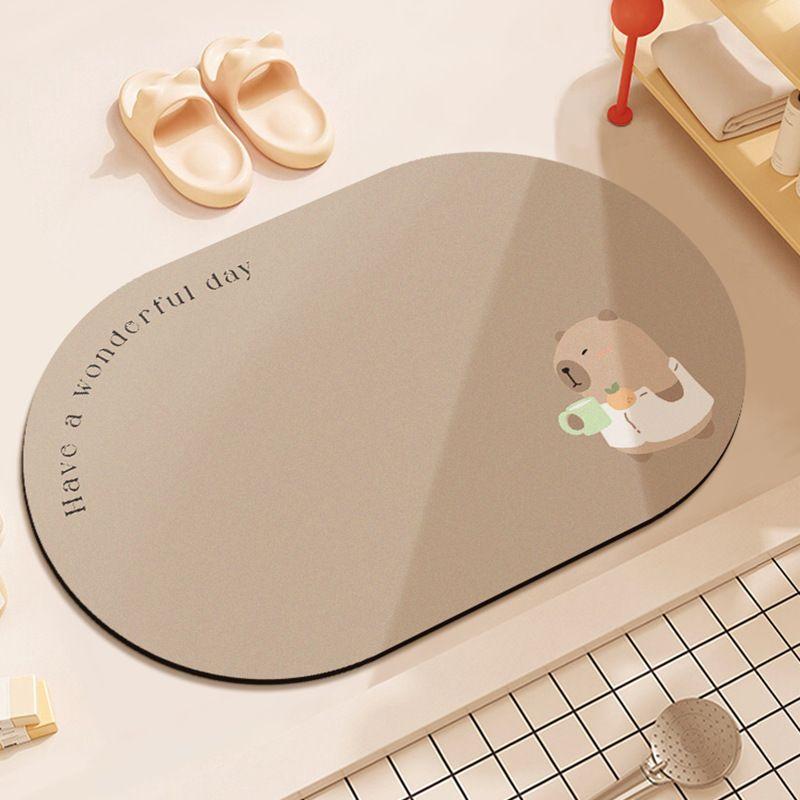 Cartoon Bathroom Absorbent Floor Mat Toilet Dirt-resistant Non-slip Diatom Mud Toilet Quick Drying