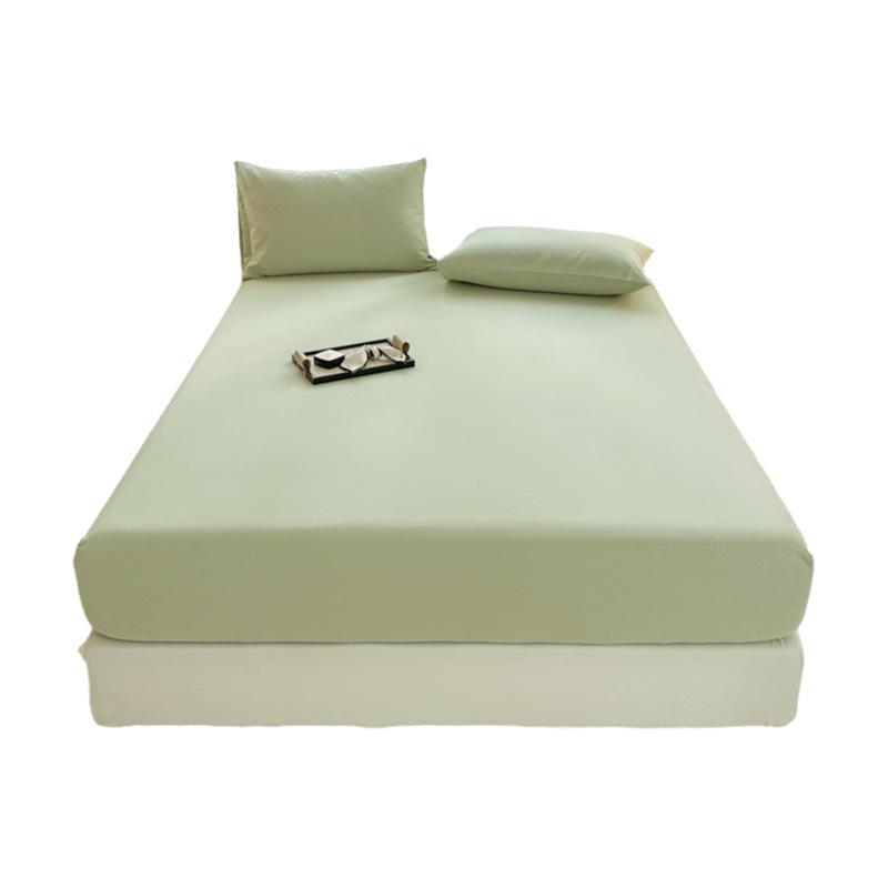 Осень/Зима Толстая Однотонная Хлопковая Фланелевая Простыня на Резинке и Пыльник