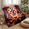 Croatia Football Printed Flannel Blanket Skin Friendly Warm Decorative Throw for Indoor Couch Bed Daily Use