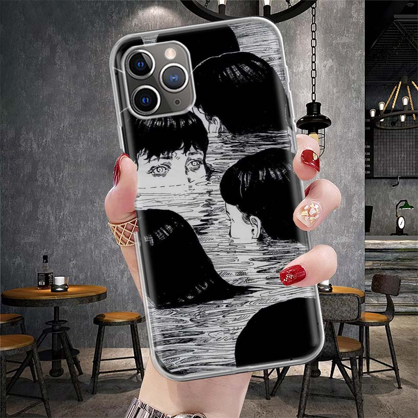 Japanese Horror Manga Style Phone Case For Apple iPhone 17 Air 16 15 Plus 14 + 13 Mini 12 11 Pro Max 7 8 SE 16Max Soft Shell Cov
