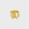 Кольцо с 26-буквенным инициалом для мужчин и женщин – регулируемая золотая полоса