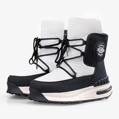 Модные Высококачественные Пушистые Теплые Платформенные Снежные Ботинки Женские Модные Ботинки на Шнуровке Брендовые Снежные Ботинки Уютные Противоскользящие Водонепроницаемые Ботинки до Середины Икры