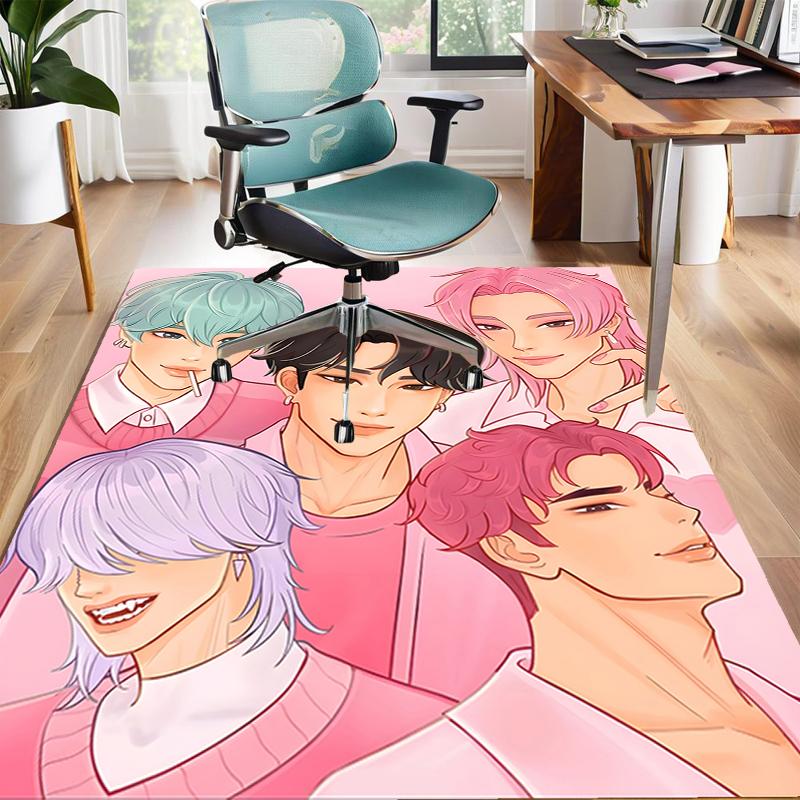 1pc KPop Demon Hunters SAJA BOYS1 Design Area Rug - Non-Slip, Soft & Cozy Floor Mat for Living Room, Bedroom, Office - Indoor/Outdoor Decorative Carpe