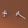 Cute Cross Stud Earrings for Women Girls Teens 925 Silver Geometric Piercing Ear Accessories