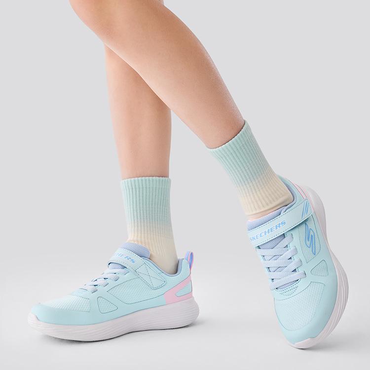 Skechers Девочки Удобные Универсальные Классические Милые Дофаминовые Нескользящие Прочные Низкие Повседневные Кроссовки Детские Кроссовки Синий Розовый 303852L-LBPK