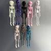 2/5Pcs 3D Printed Skeleton Refrigerator Magnet Poseable Skeleton Figurine with Movable Joints Articulated Skeleton Fridge Magnetic Decoration