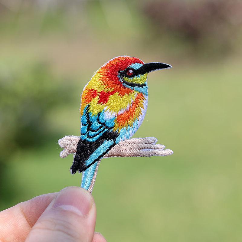 Three Loves Самоклеящаяся наклейка на ткань с изображением животных Наклейка с рисунком птиц Наклейка на одежду, брюки, сумка, украшение для отверстий Наклейка на одежду Вышитая наклейка