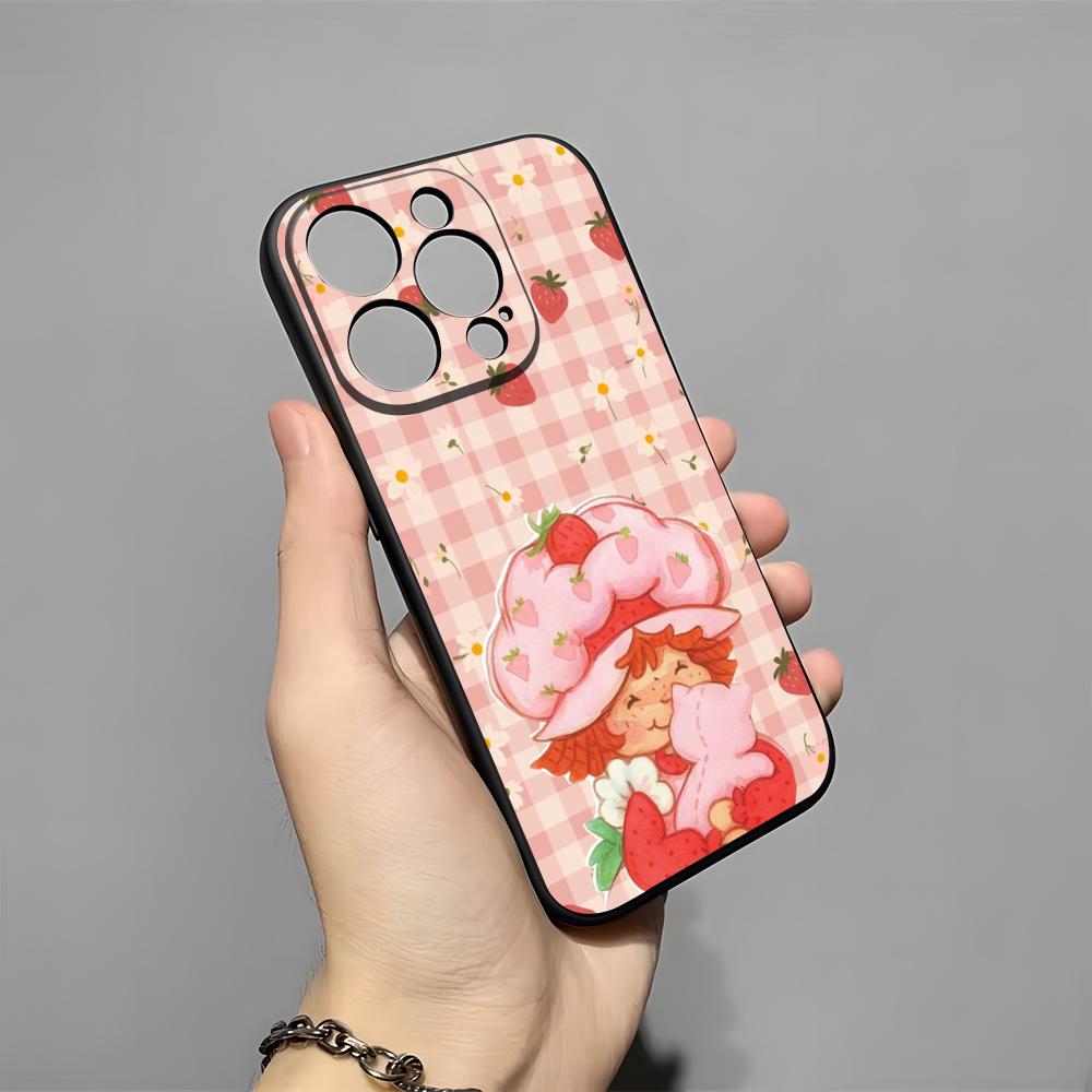 Мультяшный чехол для телефона Клубничный торт S для iPhone 17 Pro Max 16 15 14 Pro Max 13 11 X Xs Xr 8 7Plus Силиконовый чехол