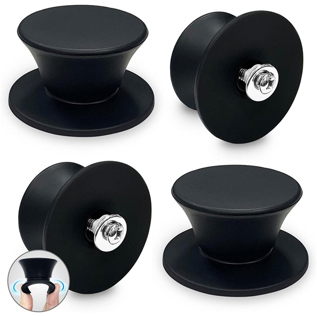 Set of 4 Durable Silicone Pans Cover Silicone Pots Lid Knob Convenient Grip Kitchen Accessories for Cooking Enthusiasts