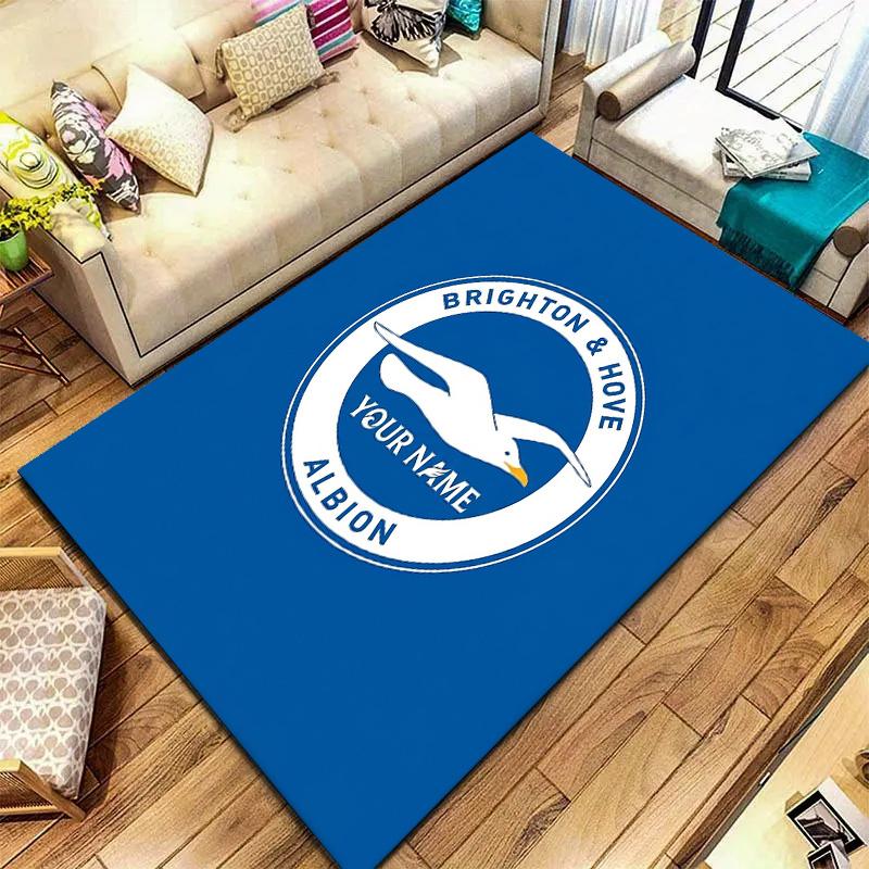 Blue Seagull Emblem Custom Name Carpet Rug For Living Room Bedroom Home Sofa Decoration Kids Play Nonslip Floor Mat