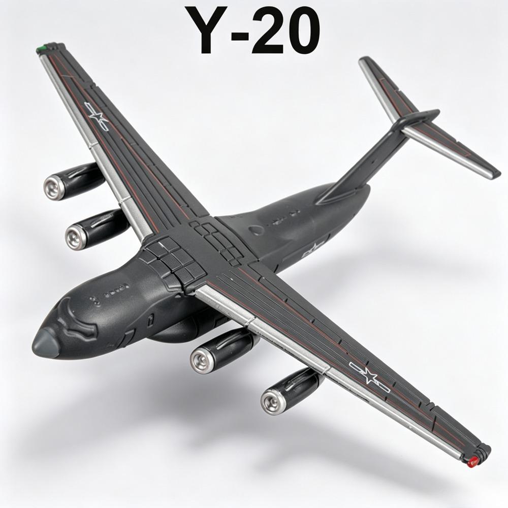 Масштаб 1:500 Y-20 Модель истребителя Игрушка Металлический корпус Транспортный самолет Вращающиеся модели Игрушки Машинки Военный Орнамент Украшение