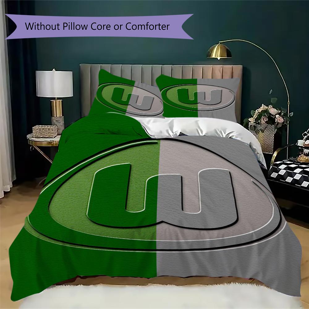 VfL Wolfsburg Pattern Bedding uilt Set uilt Cover Pillowcase Home Decoration Birthday Gift (1 * duvet cover + 2 * pillowcase without core)101