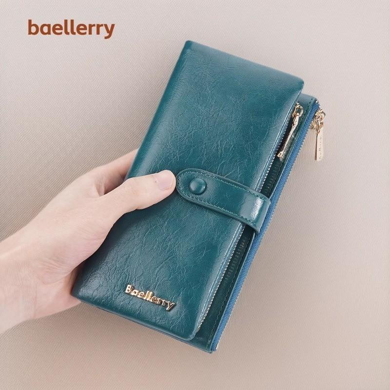 Baellerry Elegant Pu Leather Ladies Wallet With Double Zipper And Clasp For Everyday Use
