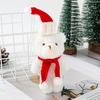 Плюшевый медведь Рождественское украшение Маленький мягкий медведь в вязаной шапке и шарфе Милые животные Настольное украшение для рождественских сувениров