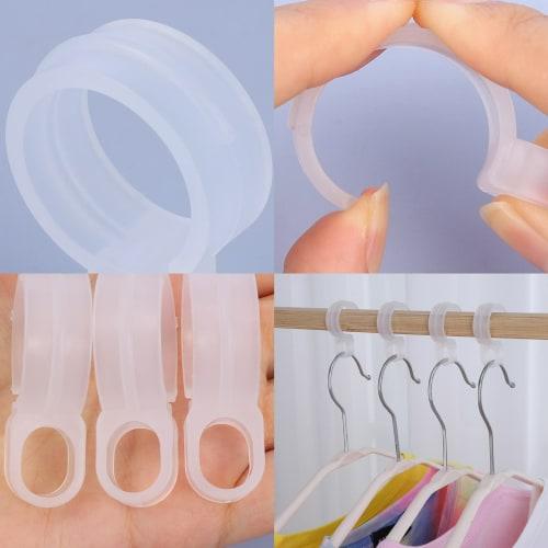 Yorkereynom Hanger Stoppers, Pack of 50, Clothes Drying Hooks, Hanger Catches, Hanger Hooks, Hanger Holders for Clothes Drying Pole, Plastic, 25mm-30m