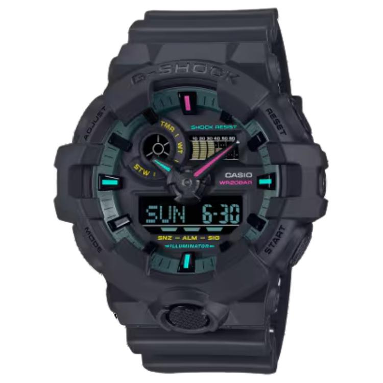 Casio Унисекс Серия с жидкокристаллическим/аналоговым двойным дисплеем Черные часы GA700MF-1A GA700MF-1A