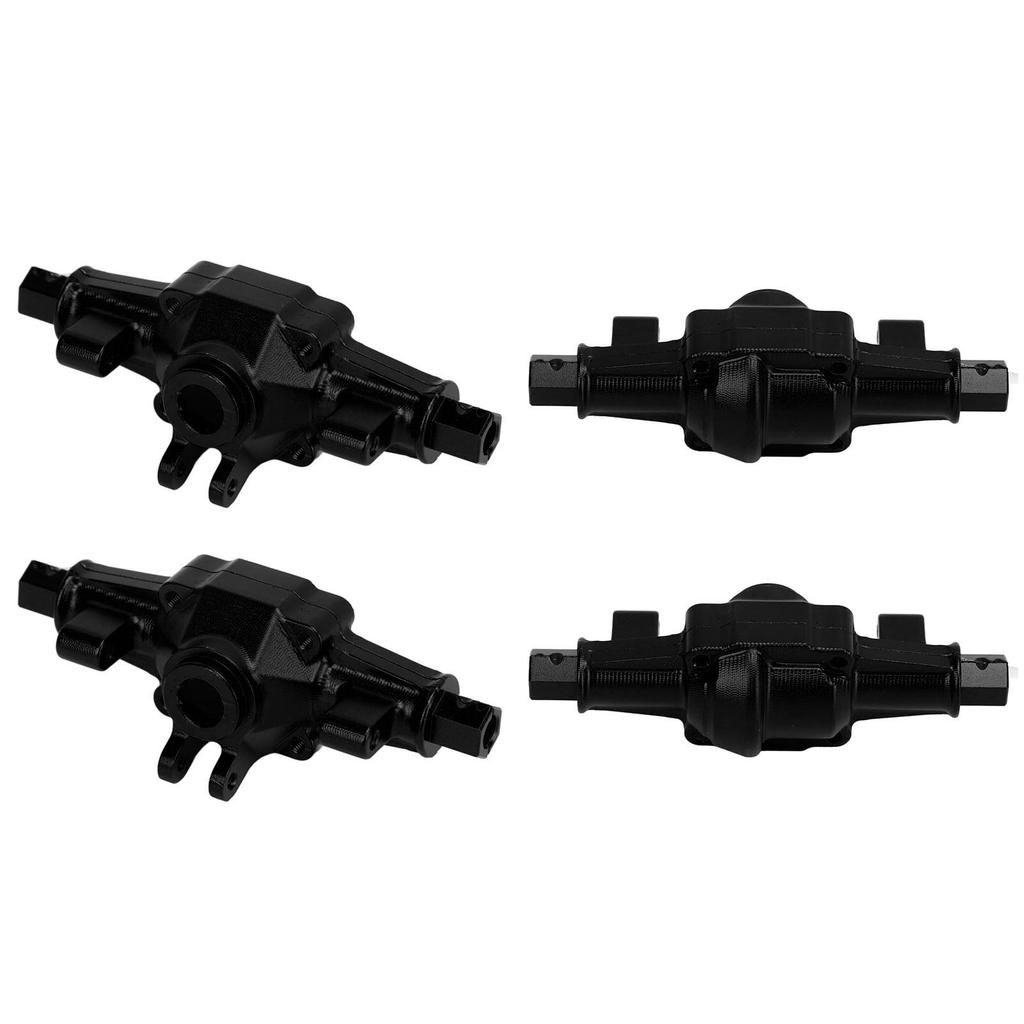 RC Front Rear Axle Housing Set Aluminum Alloy RC Axle Shell Upgrade Parts for FCX24 1 24 Crawler 6.2cm Black