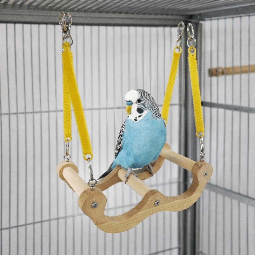 Wear Resistant Wood Bird Swing Chew-resistant Parrot Play Rack Bird Training Stand Bird Enrichment