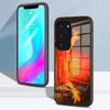 Аниме Милый Чехол-Калькулятор Кальцифер для Samsung S26 S25 S24 FE S23 S22 S21 Plus S20 Ultra Note20Ultra Черная Стеклянная Крышка