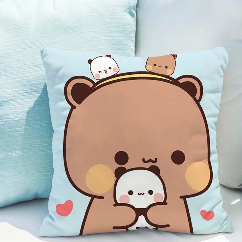 Наволочка Bubu Dudu 45x45см Милая мультяшная наволочка с медведем Чехол для подушки на диван для гостиной Спальня Домашнее украшение Детский подарок