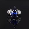 Новый комплект ювелирных изделий из чистого серебра 925 пробы с иглой-гвоздиком из циркония с темно-синим циркониевым кристаллом для женщин