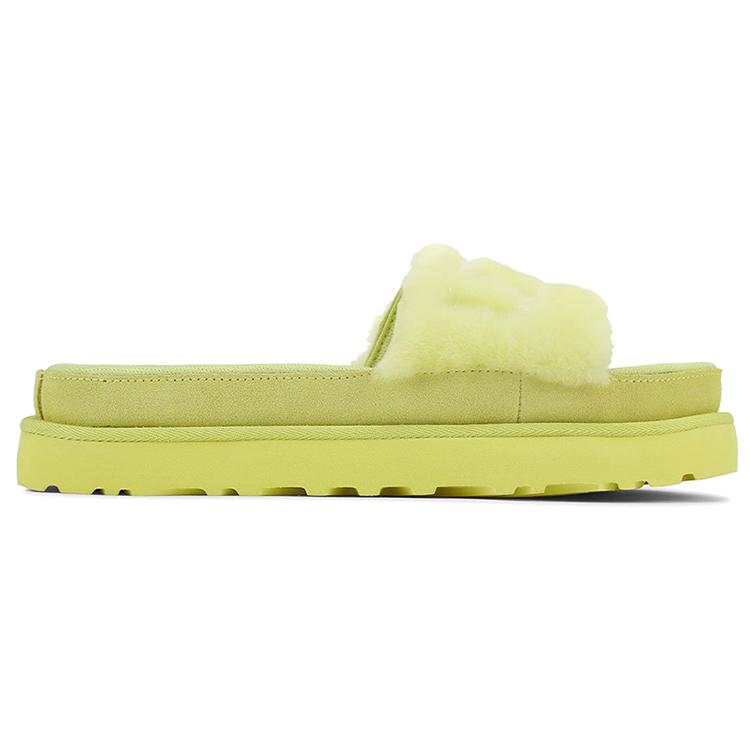 UGG Женские шлепанцы Laton Fur Slide Желтые 1111236-MRT