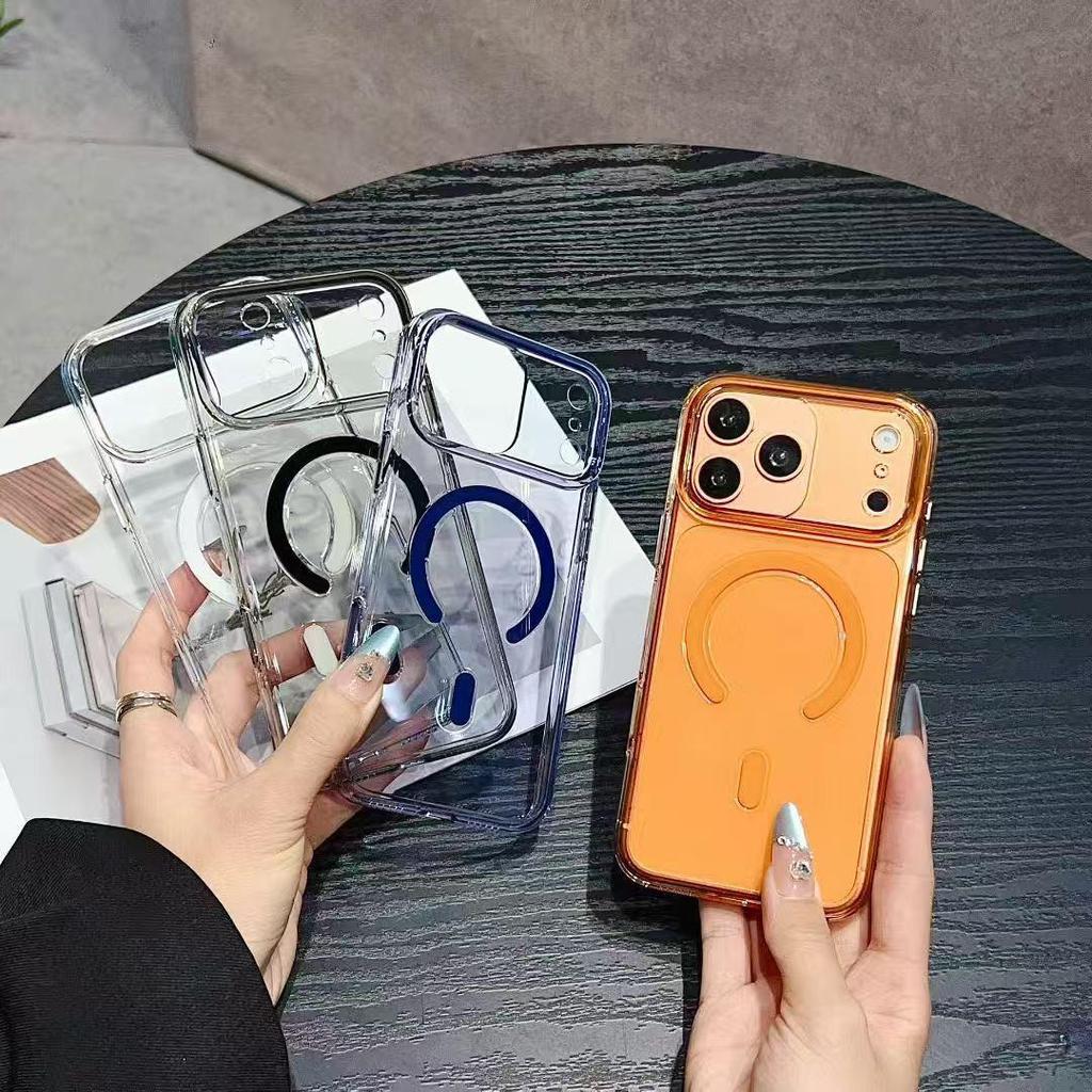Прозрачный магнитный чехол-кнопка AI для iPhone 17 Pro Max и 16 Pro - Не желтеет, полностью прозрачный