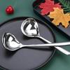 Thick-Handled Soup Spoon Durable Serving Spoons Tableware Stainless Steel Spoons  Restaurant