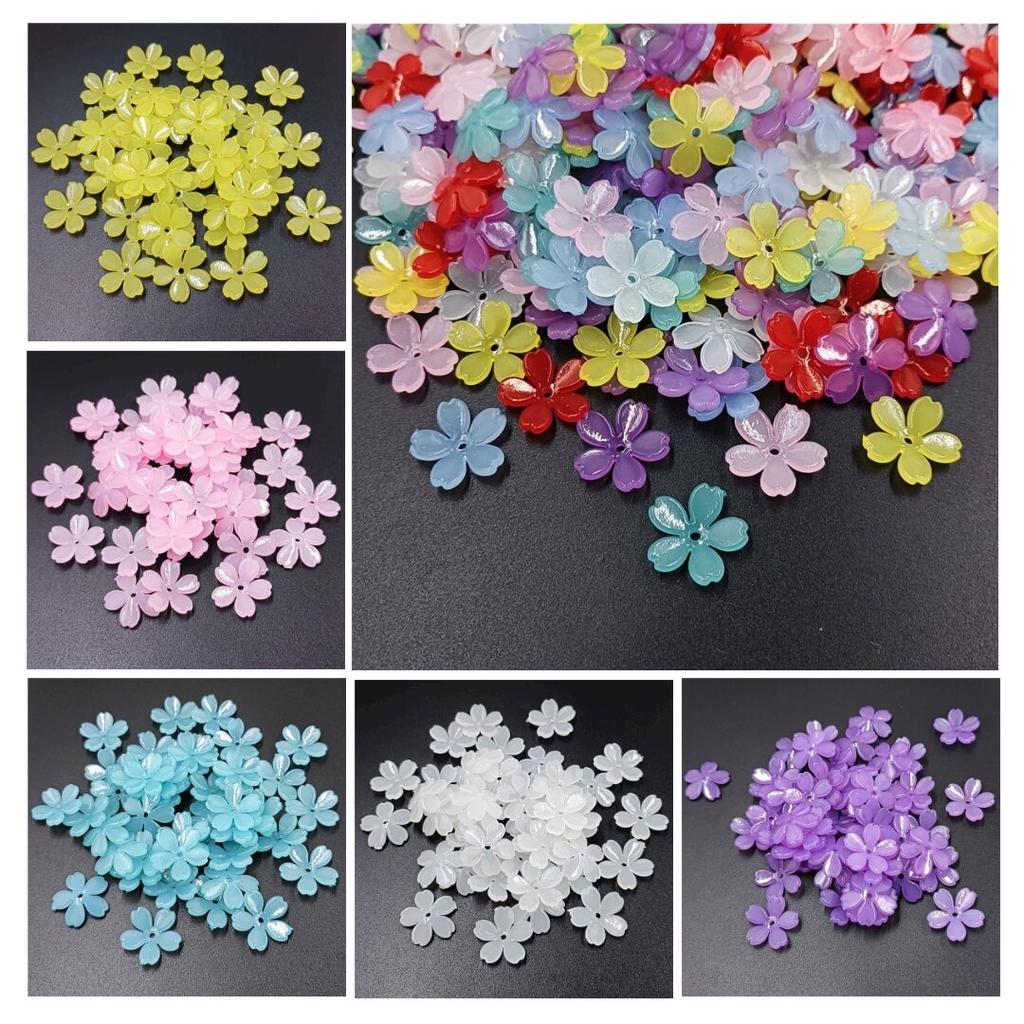 Accessories Receptacle 5 Petals Flower Jelly Color 20pcs DIY Handmade Material Jewelry Fashion Hair Accessories Making Jewelry Accessory