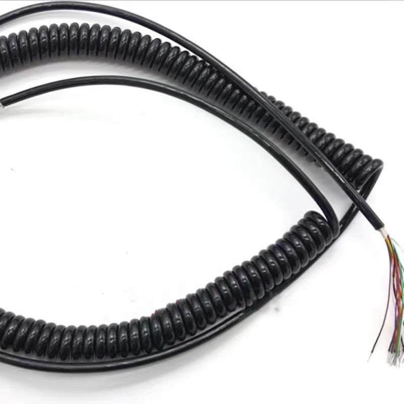 Wholesale 12-21 Cores Spring Spiral Cable Coiled Cable for CNC Handheld Encoder Manual Pulse Generator MPG
