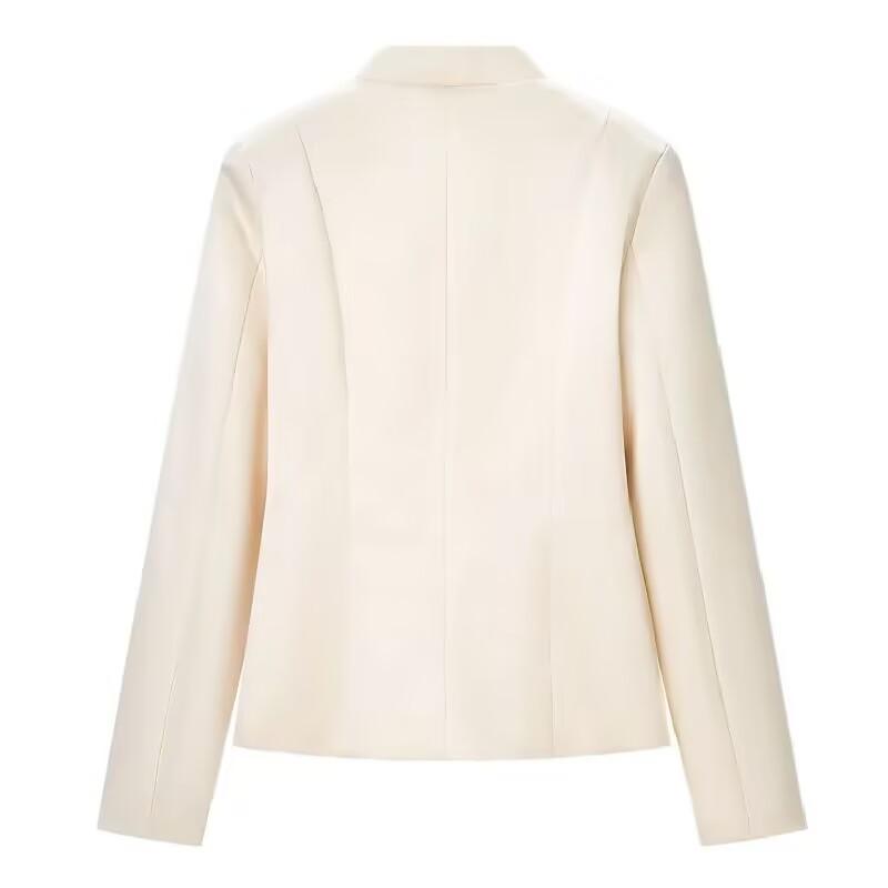 New Chinese Style Satin Knot Button Mandarin Jacket 2026 Spring Women Long Sleeve Waist-cinch Single Breasted Daily Wear Coat