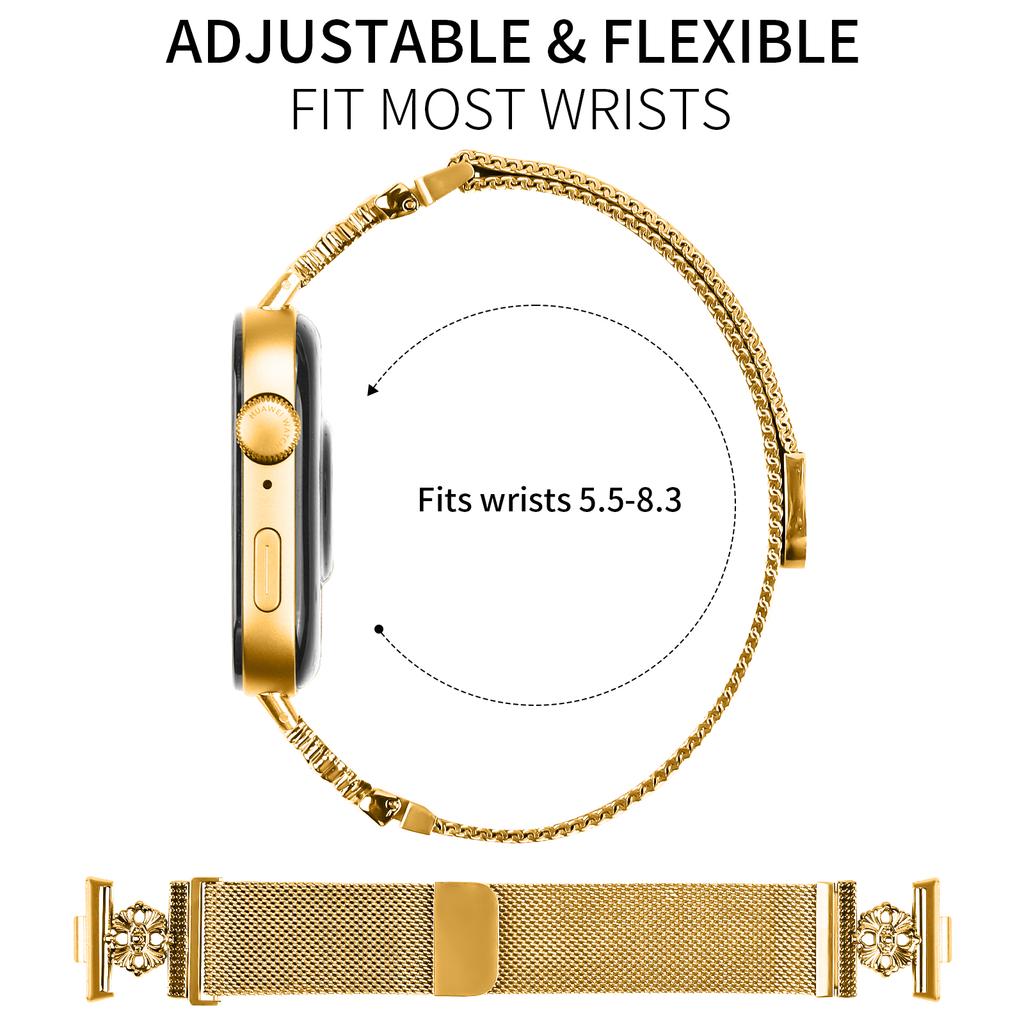 Для Huawei Watch Fit 3 Миланский ремешок Цветок Нержавеющая сталь Магнитный сетчатый ремешок для часов