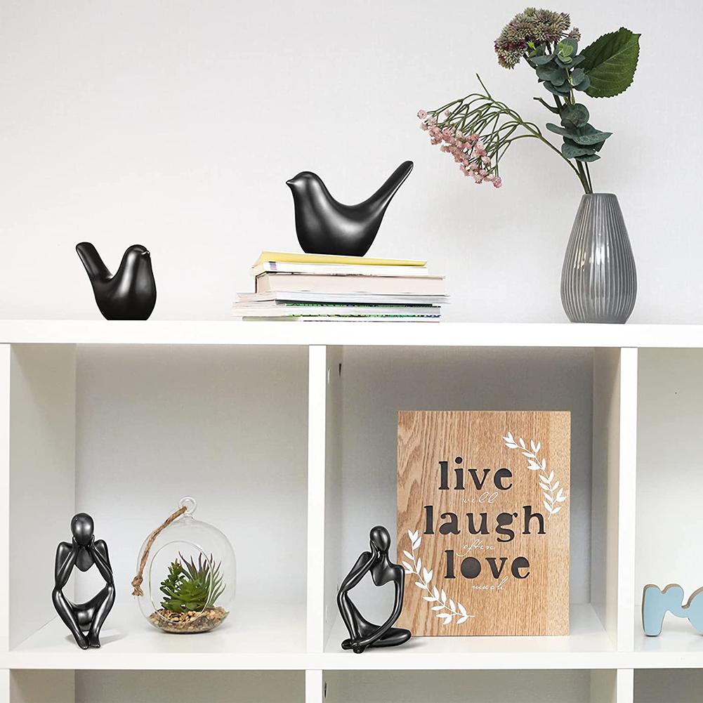 Lifelike Ceramic Bird Ornament Minimalist Style Bird Statue Collectible Figurines For Home Office Decor
