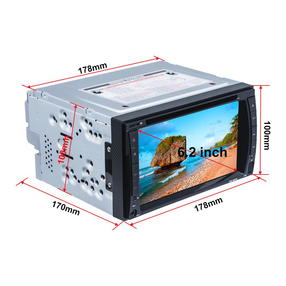 2Din 6.2'' с DVD-радио для автомобиля, автомобильный мультимедиа, дюймовый FM Bluetooth, управление на руле, функция зеркала заднего вида