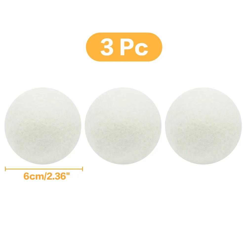1/3/6Pcs Wool Dryer Balls Reusable Natural Fabric Softener Laundry Washing Machine Accessories Home  4/5/6cm Fleece Dryer Balls