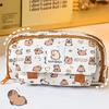 Kawaii Kapibara Pencil Case Large Capacity Multifunction Storage Bag Creative Flip Cartoon Stationery Bag Office Supplies