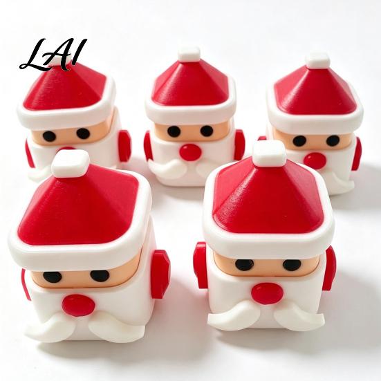 Christmas Party Favors 3D Printed Santa Claus Fidget Clicker Toy Cute Block Finger Press Unique Office Desk Accessories Sensory Mini Desktop
