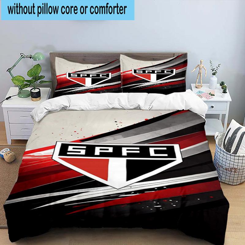 3pcs Spfc Team Crest Design Printed Bedding Set Duvet Cover Closure Includes 1 Duvet Cover & 2 Pillowcases Bedding Sets Home Decor Gifts