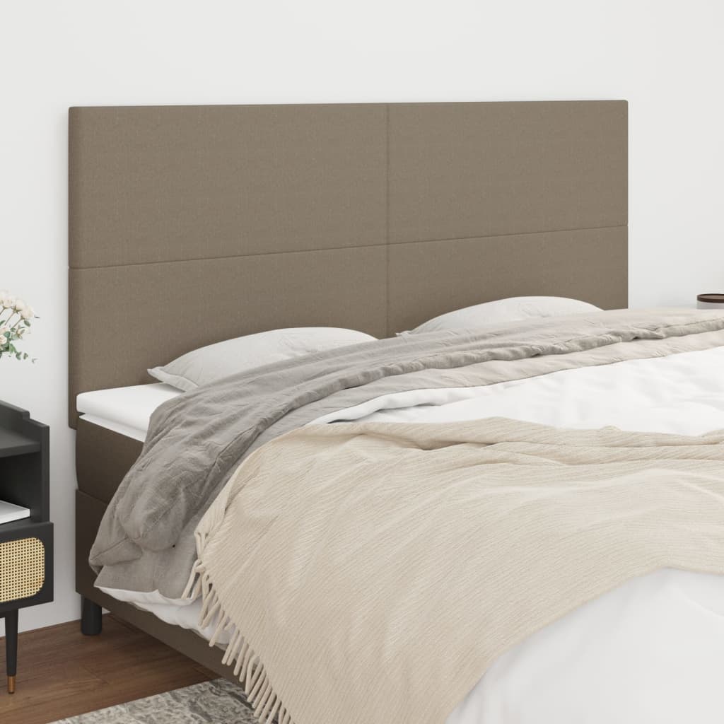 Vidaxl Zagłówki Do Łóżka, 4 Szt., Taupe, 100X5X78/88 Cm, Tkanina