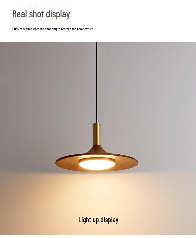 Retro Wabi-Sabi Japanese Log Style Chandelier for Dining Table or Bar