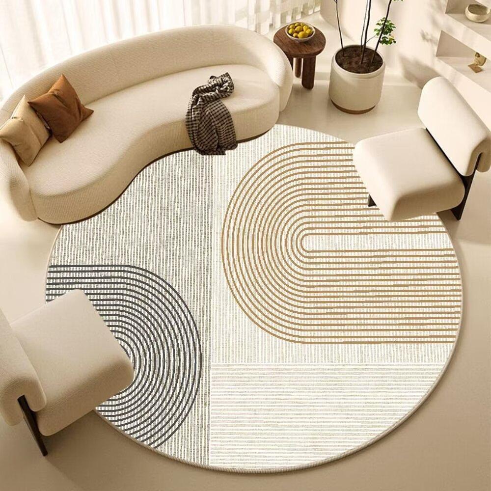 Круглый ковер для спальни, коврик для пола под компьютерное кресло, коврик для пола в гостиную под диван, коврик для ног под кресло-качалку для домашнего кабинета