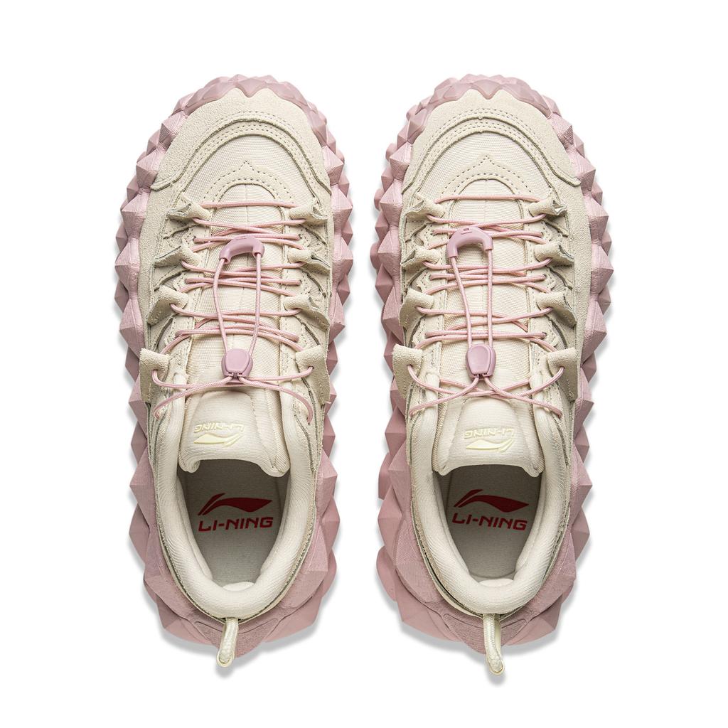 Li Ning Chuan Shan Trend Спортивные Амортизирующие Низкие Повседневные Кроссовки Унисекс Повседневная Обувь Серо-Розовый AZGU181-2