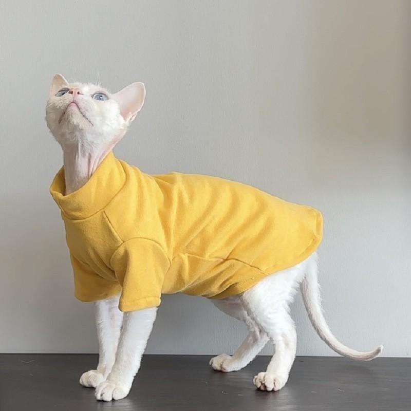 Sphynx Cat Clothes Hairless Warm Two-Legged Outfit Pet Apparel Cats Multiple Sizes