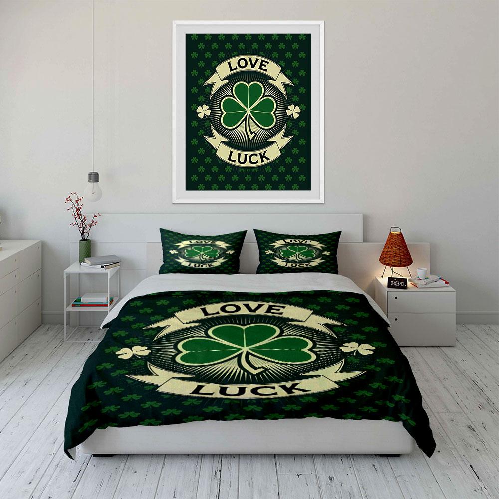 Love & Luck Clover Bedding Set Bedding Duvet Cover Set Duvet Cover Pillowcases (1 * Duvet Cover 2 * Pillowcases, without duvet insert)
