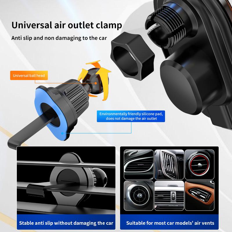 Волшебный зажим A6 трехосевая связь двойная индукция автоматическое открытие и закрытие светящийся беспроводная зарядка мобильный телефон автомобильный держатель