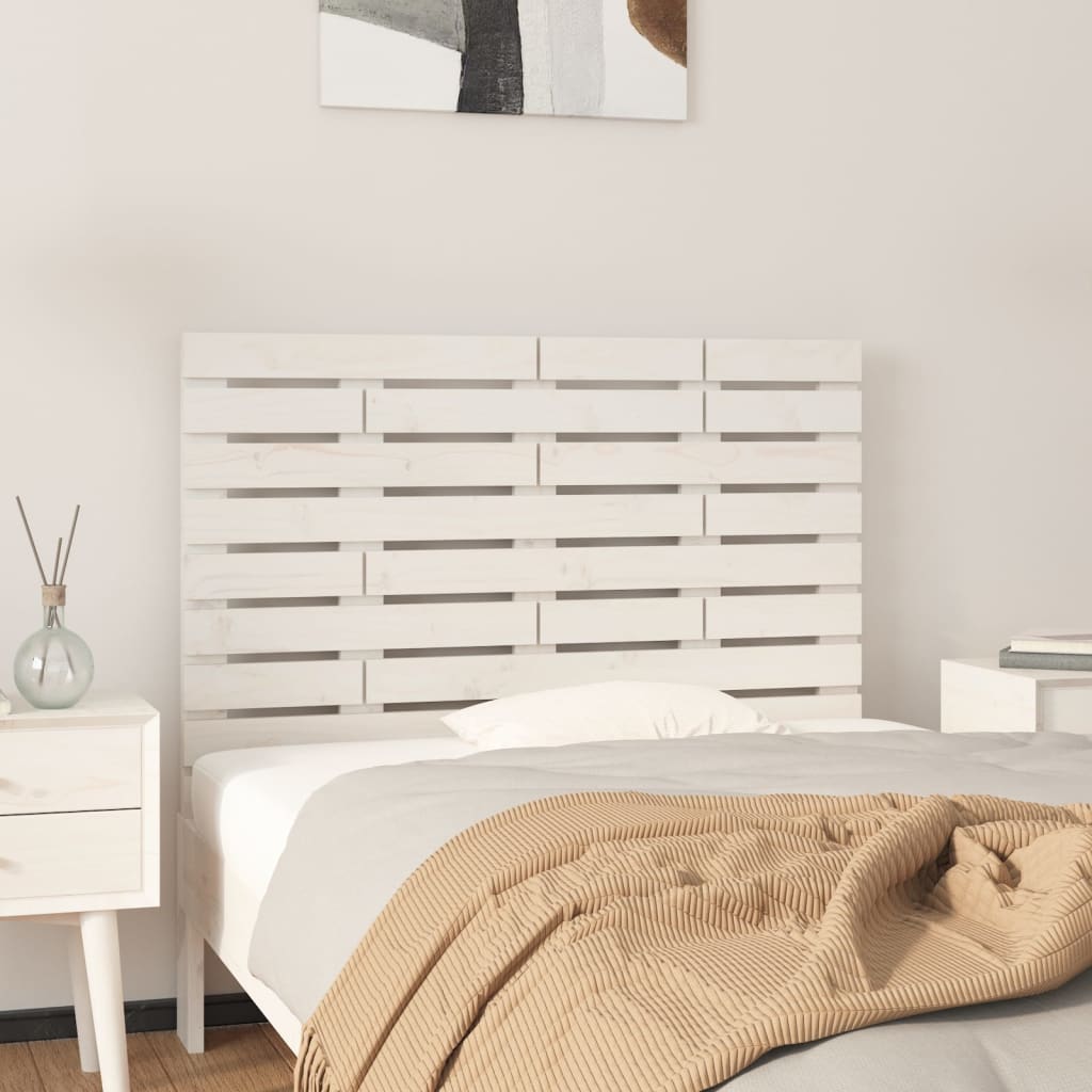 Vidaxl Wezgłowie Łóżka, Białe, 96X3X63 Cm, Lite Drewno Sosnowe