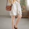 Summer Women's Shorts Casual Pants Loose Retro Pleated  Women's Cotton Linen Elastic Waist Pants